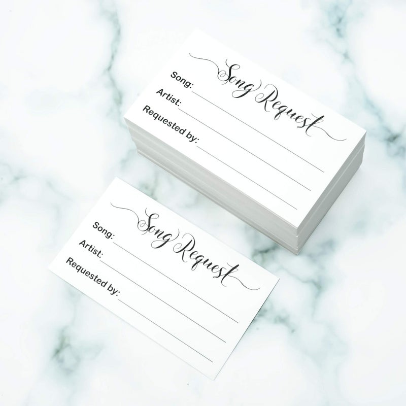 RXBC2011 100 Song Request Cards Play Song at Wedding Reception Prom Dance Party Band DJ Karaoke Music Suggestion Note - Image 3